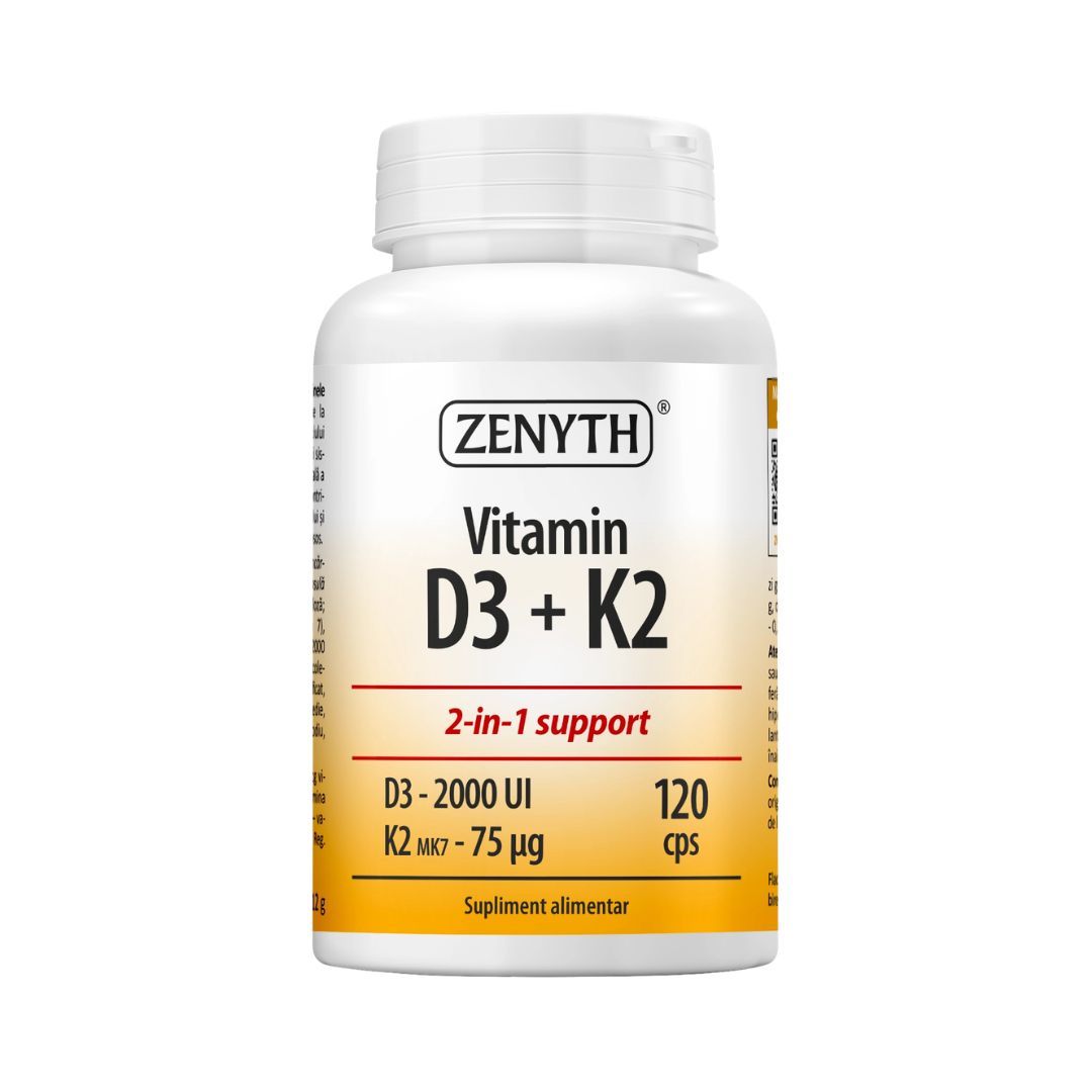 Vitamin D3 2000 IU + K2 120 caps Zenyth