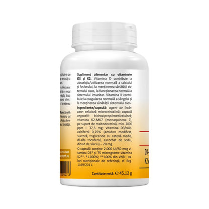 Vitamin D3 2000 IU + K2 120 caps Zenyth